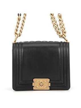 Chanel Chain Shoulder Bag Boy Black